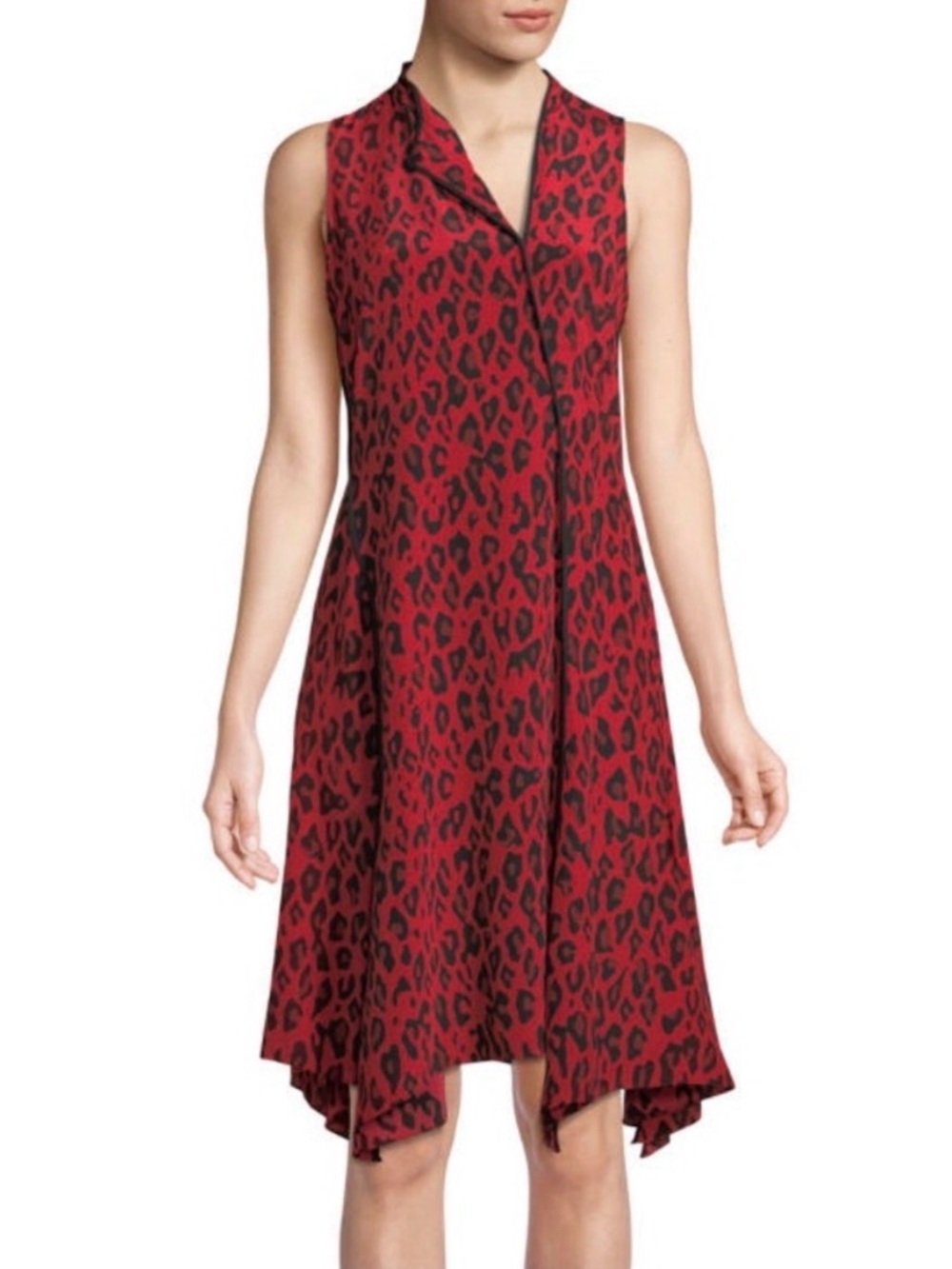 DIANE VON FURSTENBERG Carmen
Leopard Print Silk Asymmetrical Dress - Sz 6 NWOT